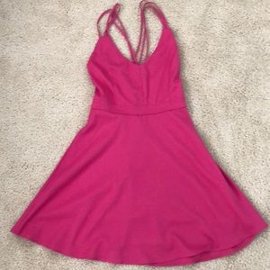 Strappy dark pink dress